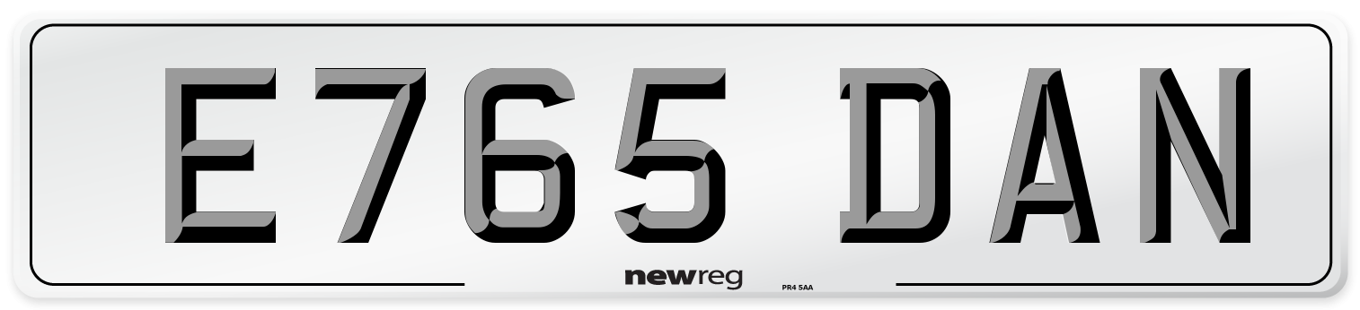 E765 DAN Number Plate from New Reg